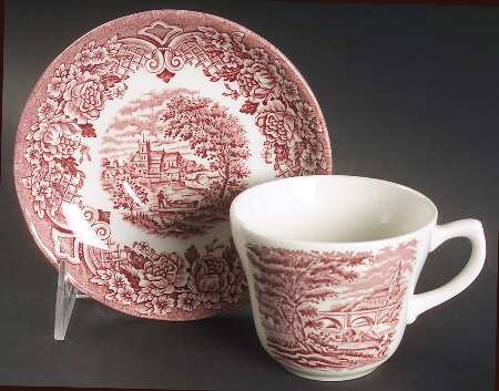 Homeland Pink Flat Cup & Saucer Set