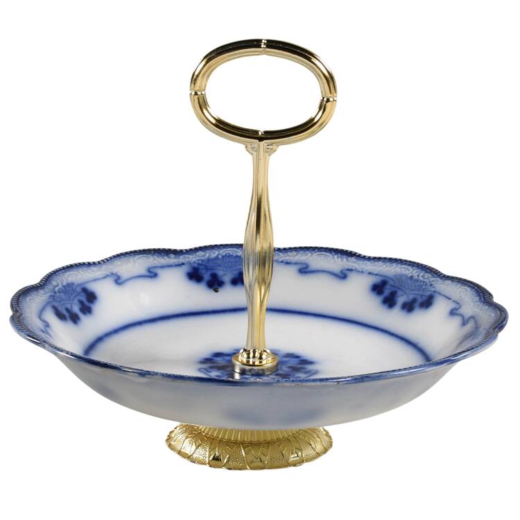 Lorne (Flow Blue) 6"-7" Handled Footed Nut Dish HC