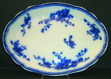 Marechal Neil (Flow Blue, No Gold) 16" Oval Serving Platter