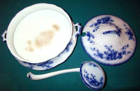 Marechal Neil (Flow Blue, No Gold) Tureen & Lid w/Ladle