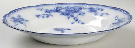 Marechal Neil (Flow Blue, No Gold) Rim Soup Bowl