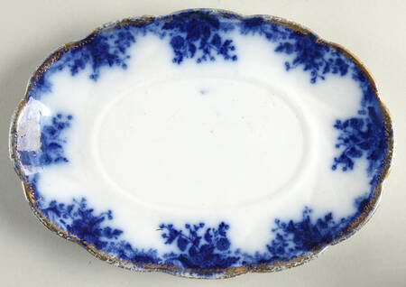 Marguerite (Flow Blue) Underplate for Sauce Boat
