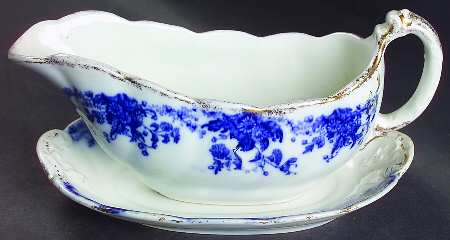 Marguerite (Flow Blue) Gravy Boat & Underplate
