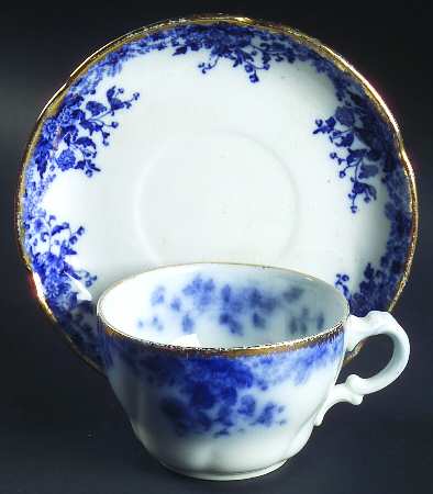 Marguerite (Flow Blue) Oversized Cup & Saucer Set