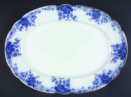Marguerite (Flow Blue) 17" Oval Serving Platter