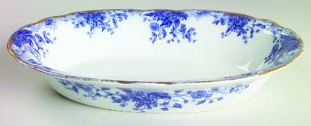 Marguerite (Flow Blue) 9" Oval Vegetable Bowl