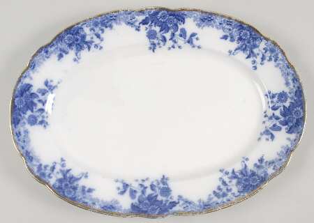 Marguerite (Flow Blue) 14" Oval Serving Platter