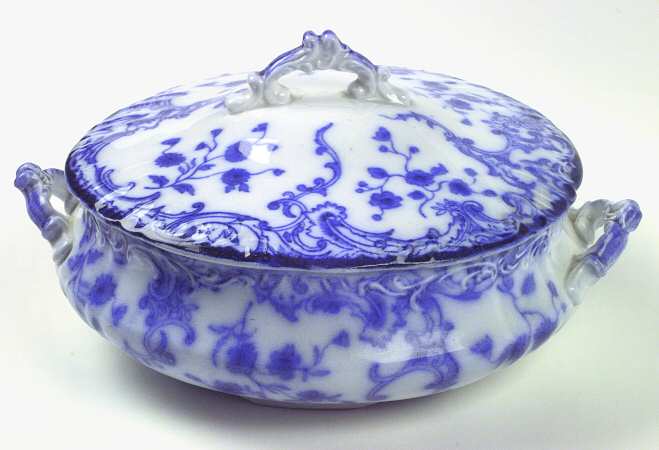 Marie (Flow Blue) Round Covered Vegetable