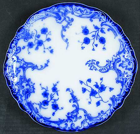 Marie (Flow Blue) Handled Cake Plate