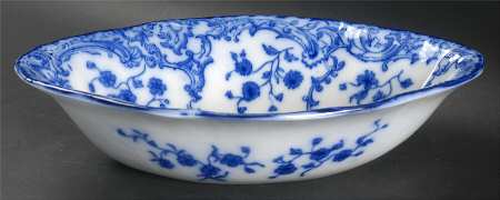 Marie (Flow Blue) 9" Oval Vegetable Bowl