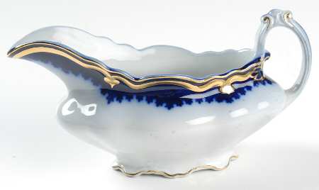 The Marquis (Flow Blue with Gold) Gravy Boat