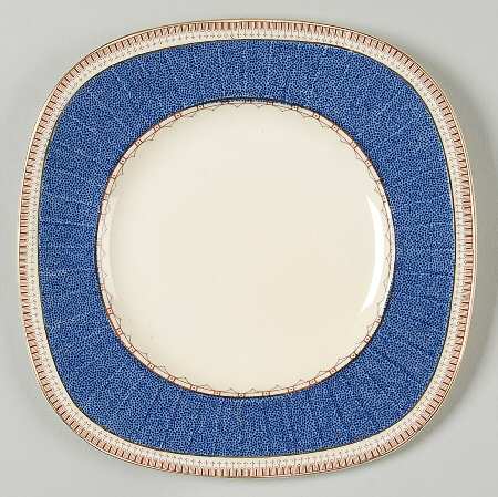 Melrose (Wide Blue Rim, Smooth) Square Salad Plate