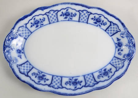 Melbourne (Flow Blue) 18" Oval Serving Platter by Grindley