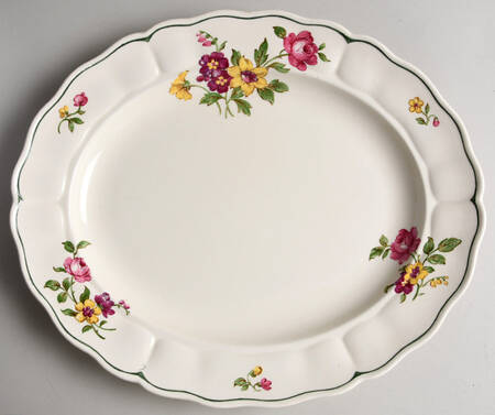 Melrose Rose Floral (Marlborough) 11" Oval Serving Platter
