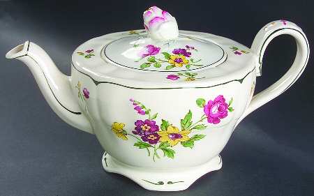 Melrose Rose Floral (Marlborough) Teapot & Lid