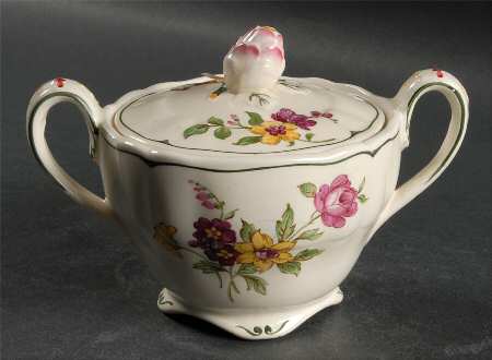 Melrose Rose Floral (Marlborough) Sugar Bowl & Lid