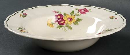 Melrose Rose Floral (Marlborough) Rim Soup Bowl
