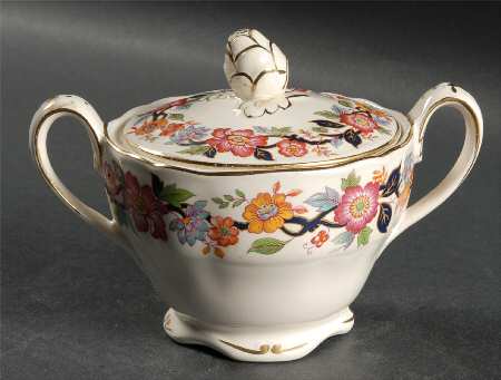 Old China Sugar Bowl & Lid