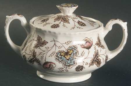 Old Chelsea Multicolor (Cream Background) Sugar Bowl & Lid