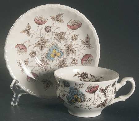 Old Chelsea Multicolor (Cream Background) Flat Cup & Saucer Set
