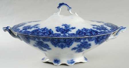Osborne (Flow Blue) Oval Covered Vegetable