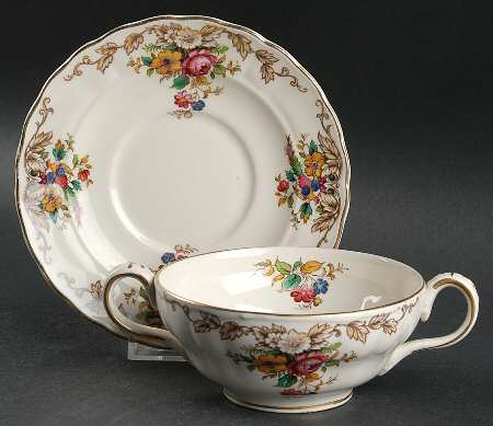 Penrose Footed Cream Soup Bowl & Saucer Set