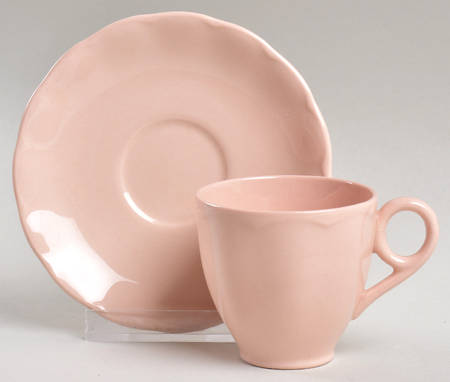 Peach Petal Flat Demitasse Cup & Saucer Set