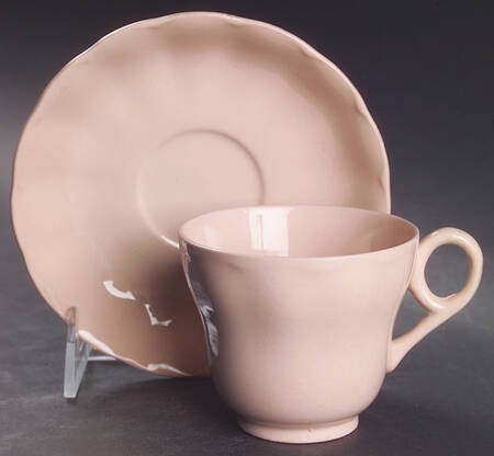 Peach Petal Flat Cup & Saucer Set