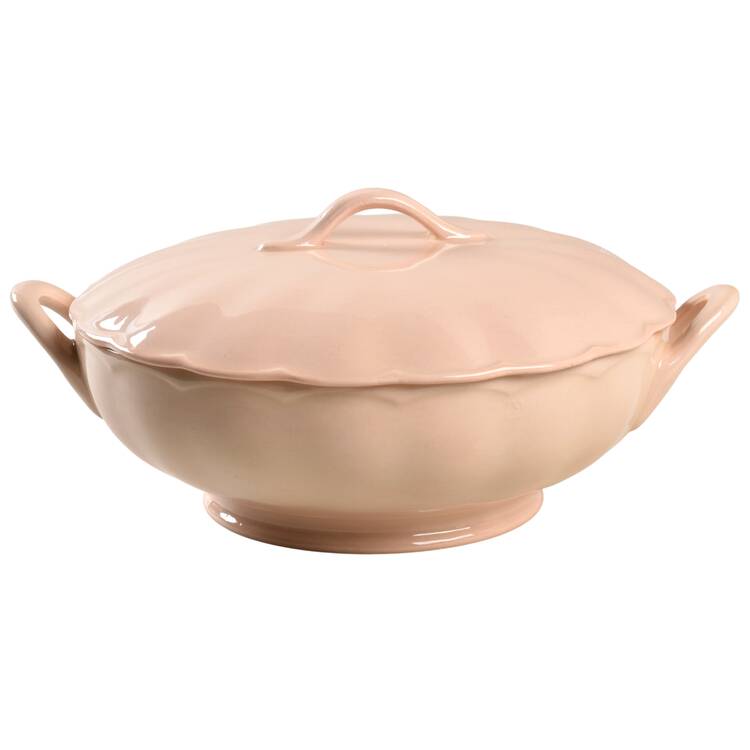 Peach Petal Round Covered Vegetable