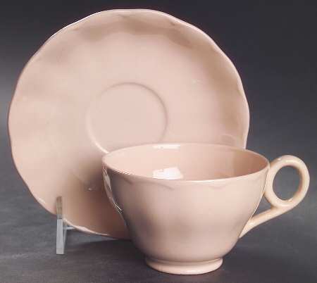 Peach Petal Flat Cup & Saucer Set