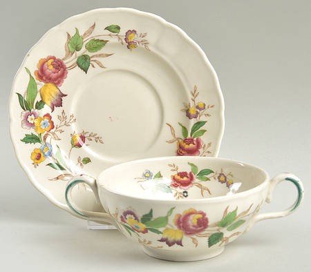 Rosalind Flat Cream Soup Bowl & Saucer Set