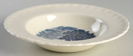 Scenes After Constable Blue (Center Design) Rim Soup Bowl