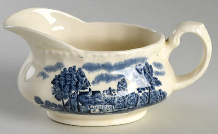 Scenes After Constable Blue (Center Design) Gravy Boat