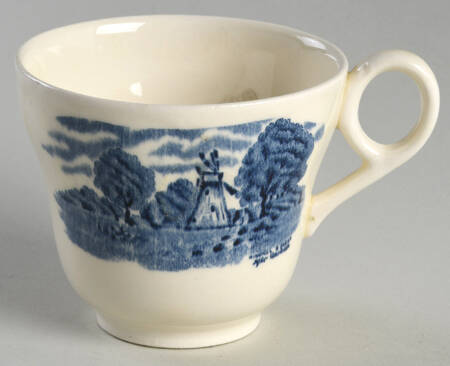 Scenes After Constable Blue (Center Design) Flat Cup