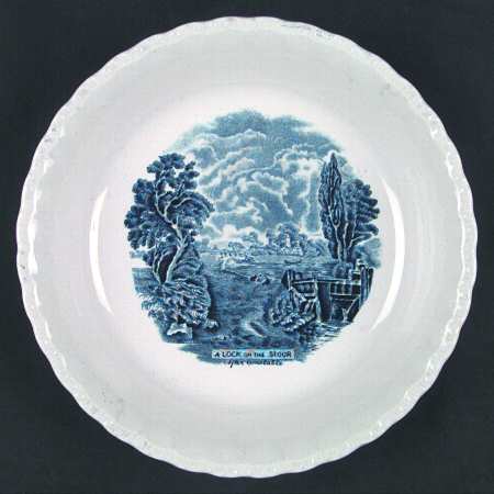 Scenes After Constable Blue (Center Design) Coupe Soup Bowl
