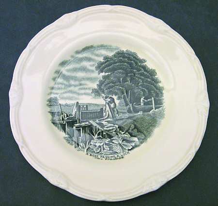 Scenes After Constable Black (Center Design) Dessert/Pie Plate