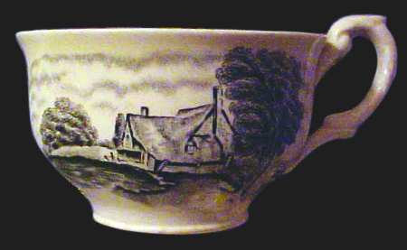 Scenes After Constable Black (Center Design) Flat Cup
