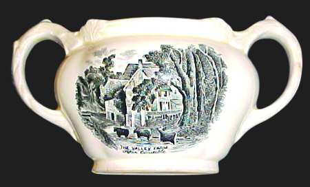 Scenes After Constable Black (Center Design) Sugar Bowl No Lid