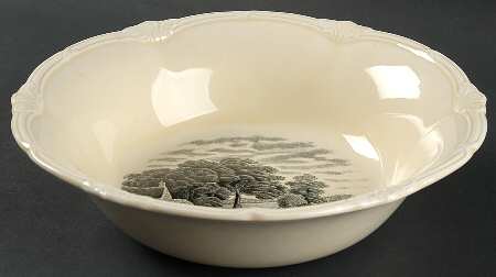 Scenes After Constable Black (Center Design) 9" Round Vegetable Bowl