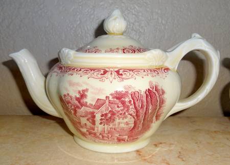 Scenes After Constable Pink (Cream) Mini Teapot & Lid
