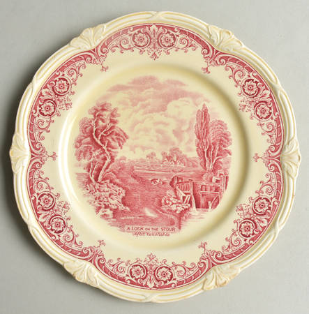 Scenes After Constable Pink (Cream) Salad Plate