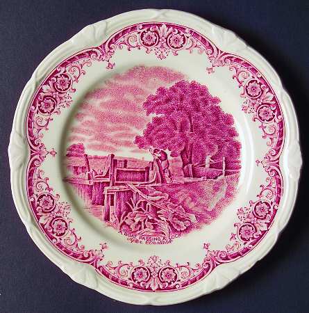 Scenes After Constable Pink (Cream) Dessert/Pie Plate