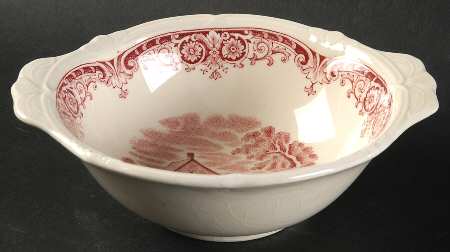 Scenes After Constable Pink (Cream) Lugged Cereal Bowl