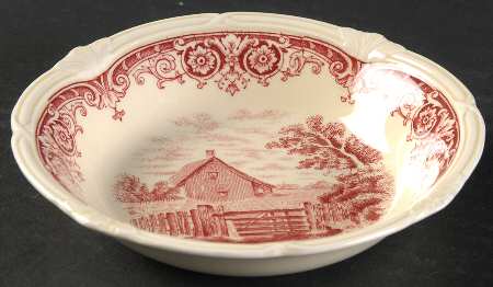 Scenes After Constable Pink (Cream) Fruit/Dessert (Sauce) Bowl
