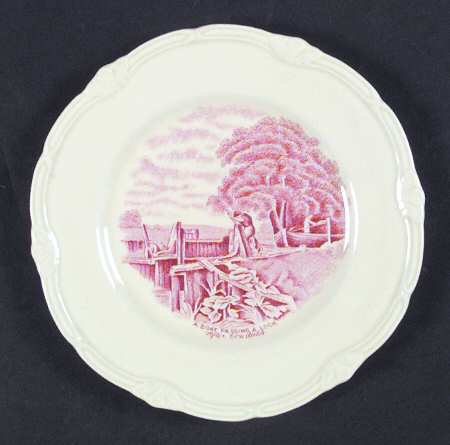 Scenes After Constable Pink (Center Design) Bread & Butter Plate