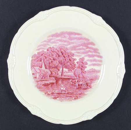 Scenes After Constable Pink (Center Design) Luncheon Plate
