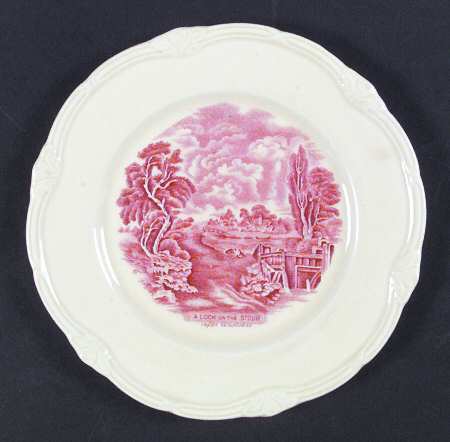 Scenes After Constable Pink (Center Design) Salad Plate