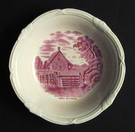 Scenes After Constable Pink (Center Design) Fruit/Dessert (Sauce) Bowl