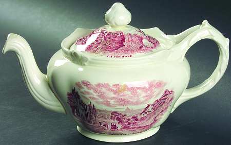 Scenes After Constable Pink (Center Design) Teapot & Lid