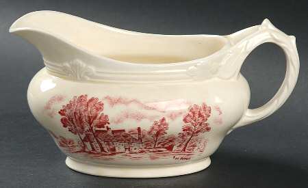 Scenes After Constable Pink (Center Design) Gravy Boat